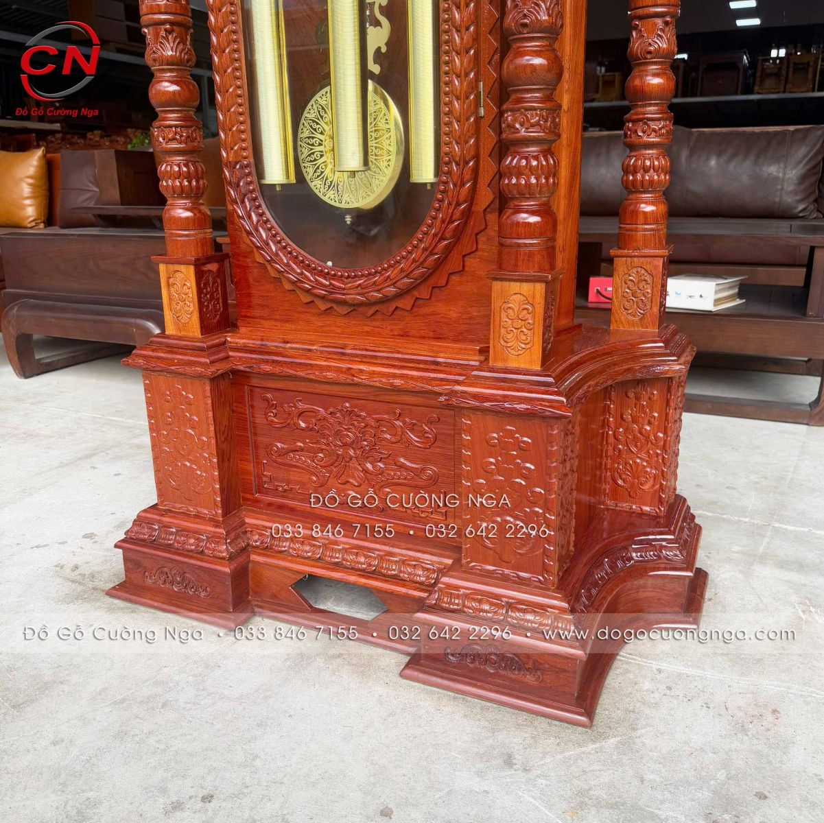 Đồng hồ cây gỗ Hương Đá mẫu tháp cao 2m3