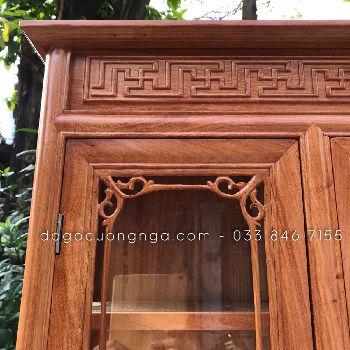 tủ rượu gỗ gõ đỏ 1m2 