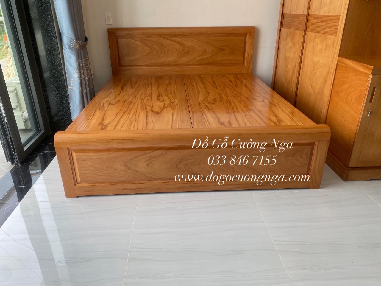 giường tủ gỗ gõ đỏ