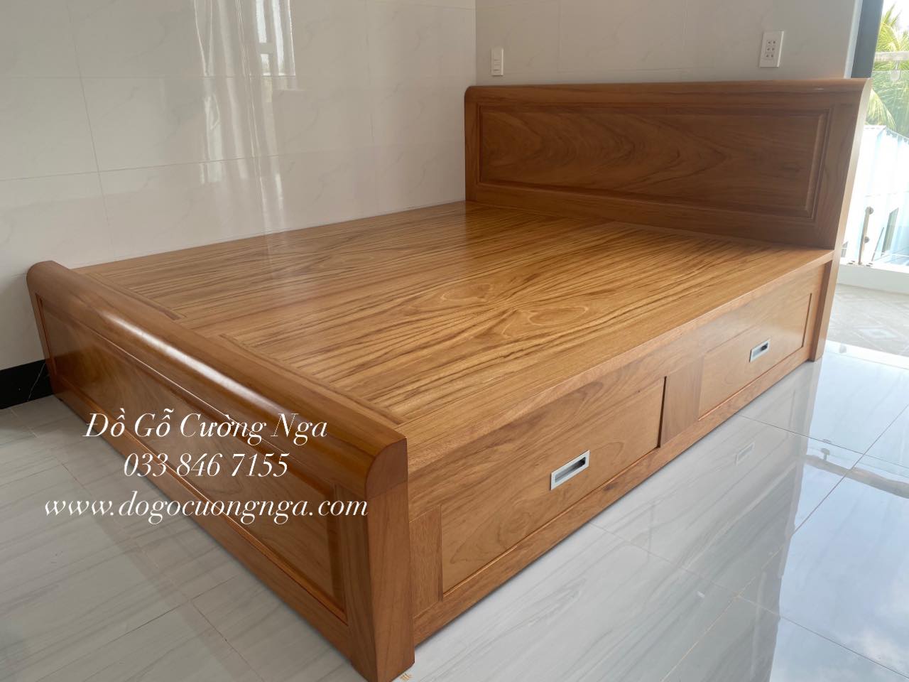 giường tủ gỗ gõ đỏ