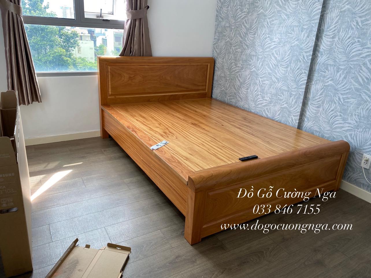 giường gỗ gõ đỏ 