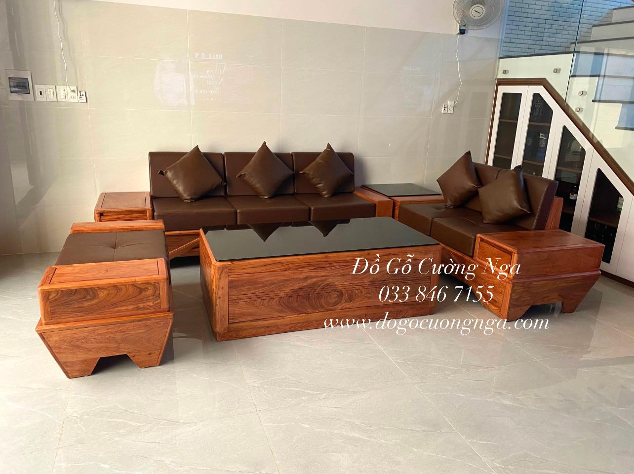 sofa gỗ hương 
