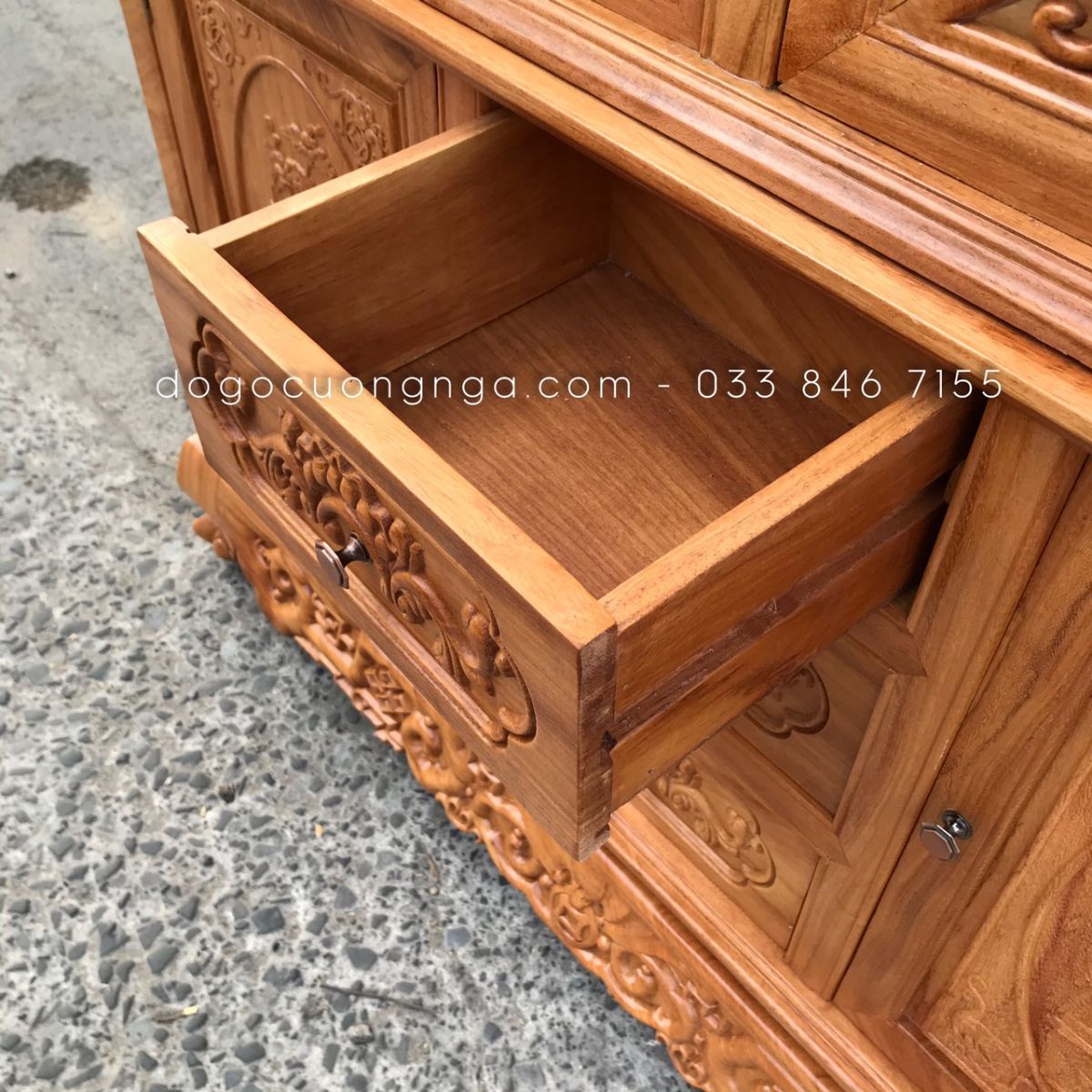 tủ rượu gỗ gõ đỏ 1m2 