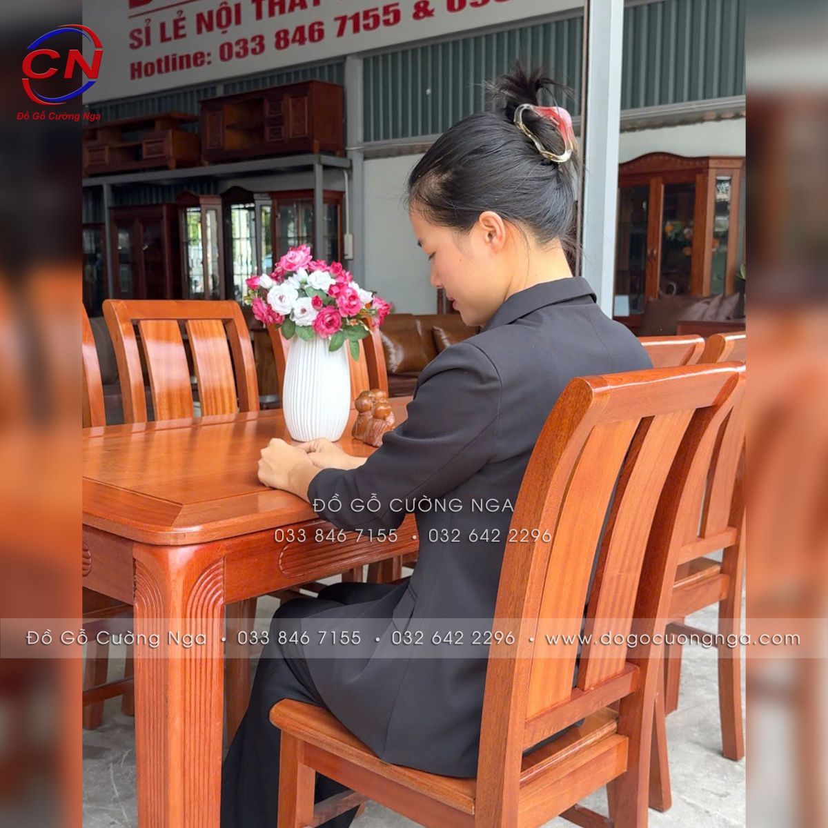 ban an xoan dao 6 ghe