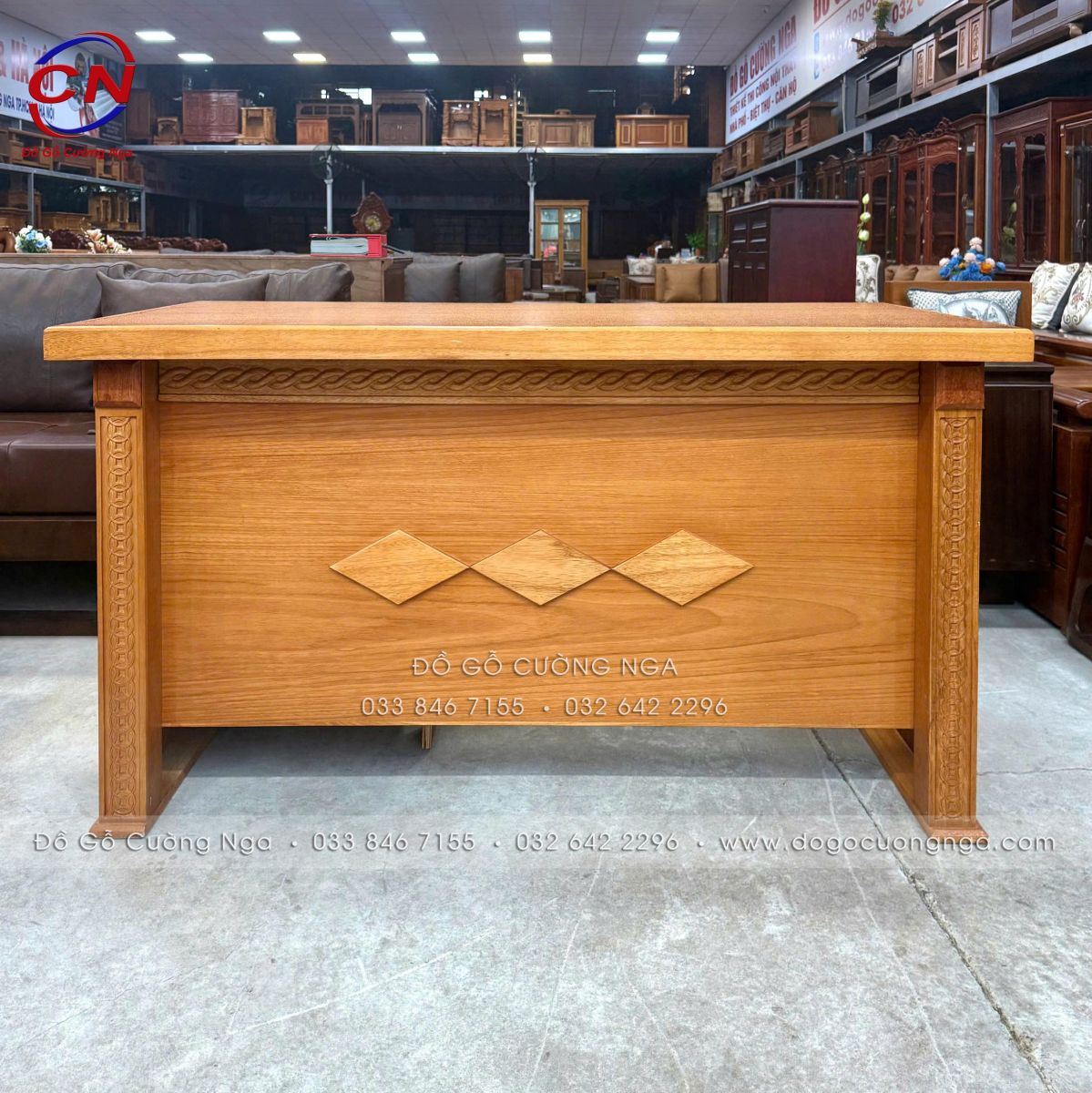 Bàn giám đốc gỗ gõ đỏ 1m4