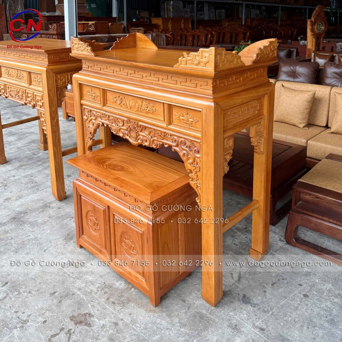 bàn thờ gỗ gõ đỏ 