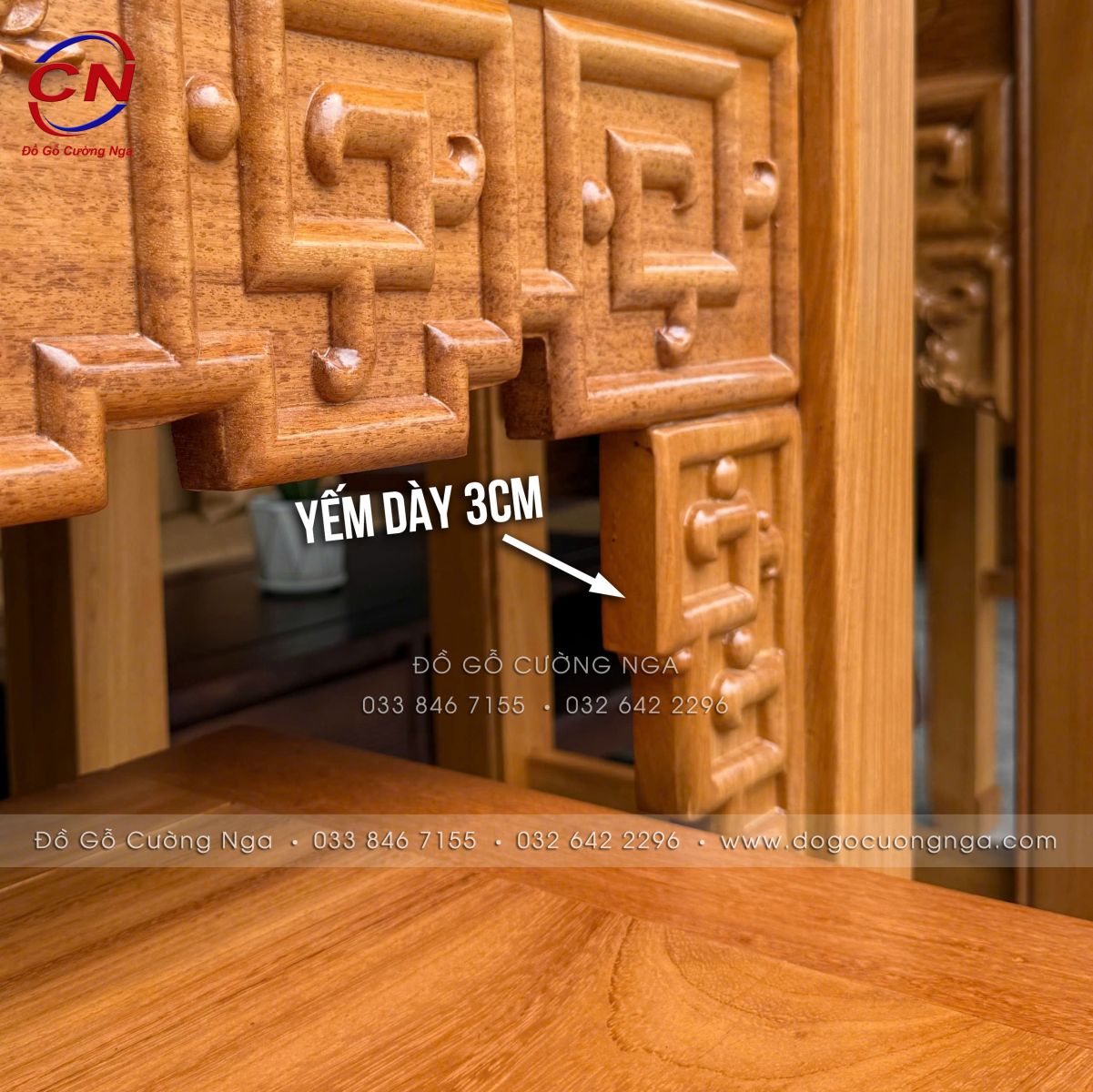 Bộ bàn thờ án gian 1m27 gỗ gõ đỏ