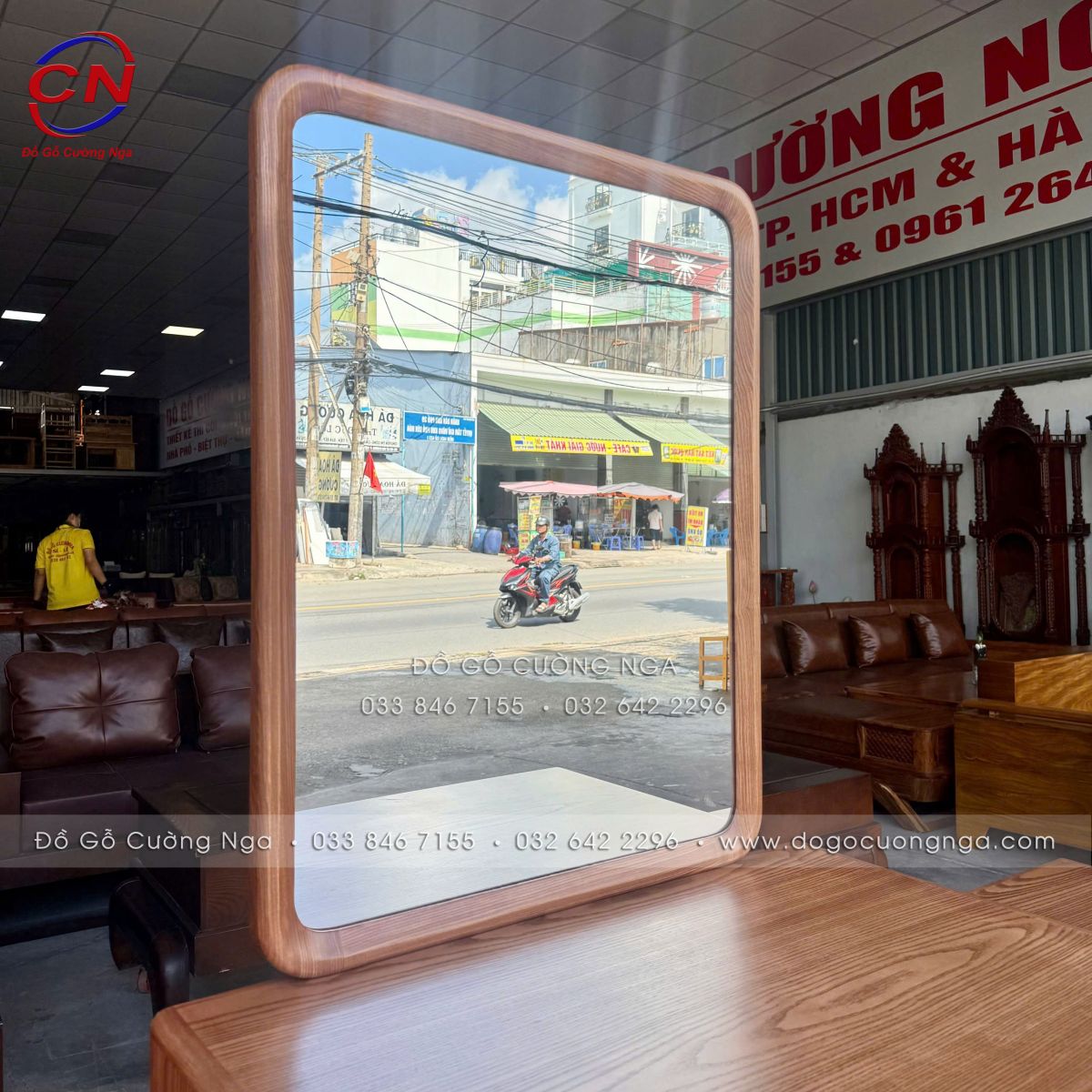 Bàn Trang Điểm Gỗ Sồi Nga Hiện Đại Điều Chỉnh Chiều Dài Linh Hoạt