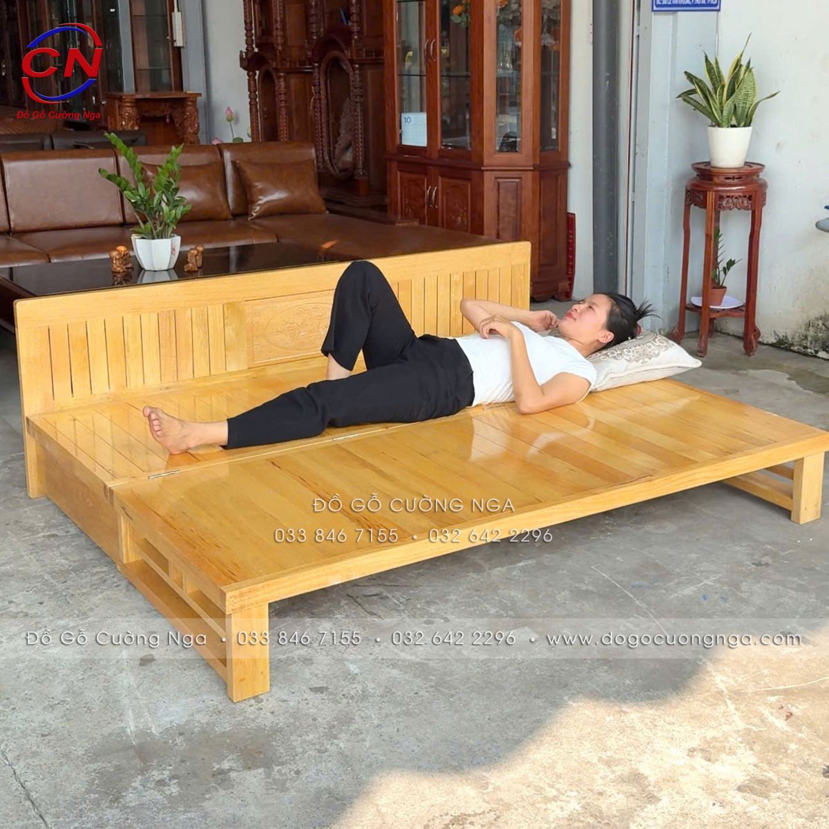 giuong gap go soi 2 ngan keo