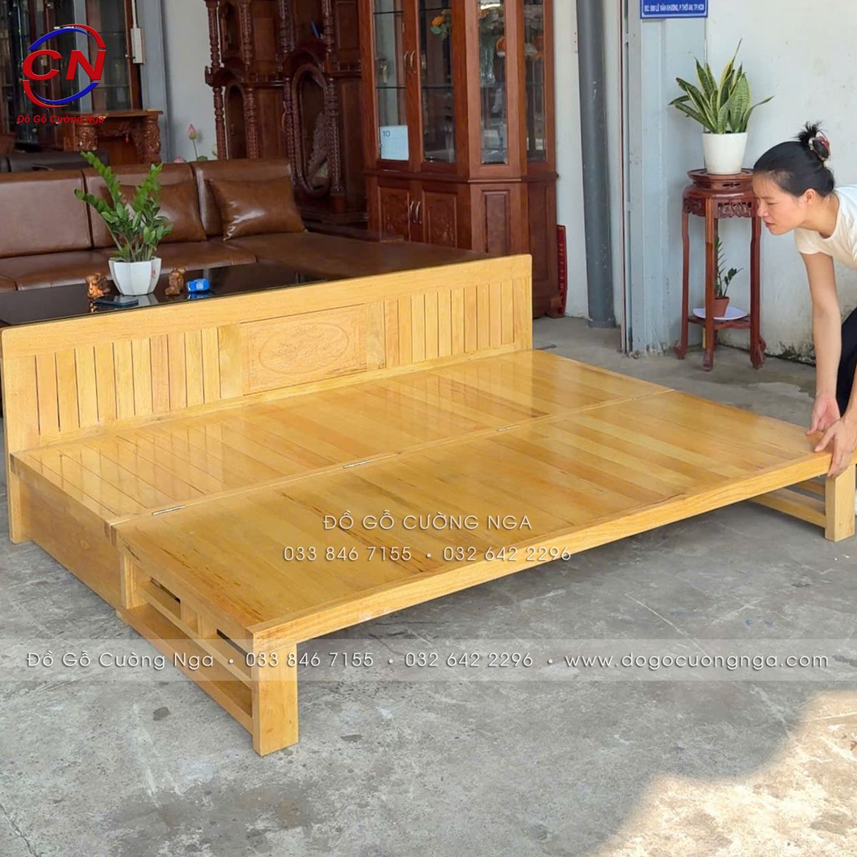 giuong gap go soi 2 ngan keo