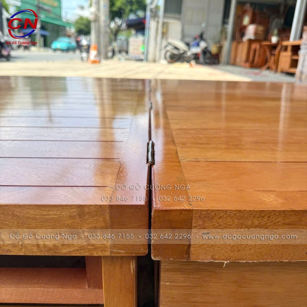 Giường Gấp Gỗ Sồi Màu Đinh Hương Thiết Kế Ngắn