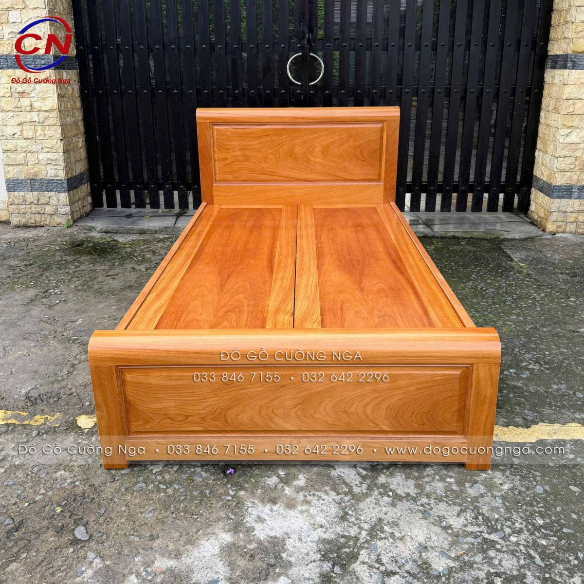 giường ngủ đơn 1m2 gỗ gõ đỏ phản liền