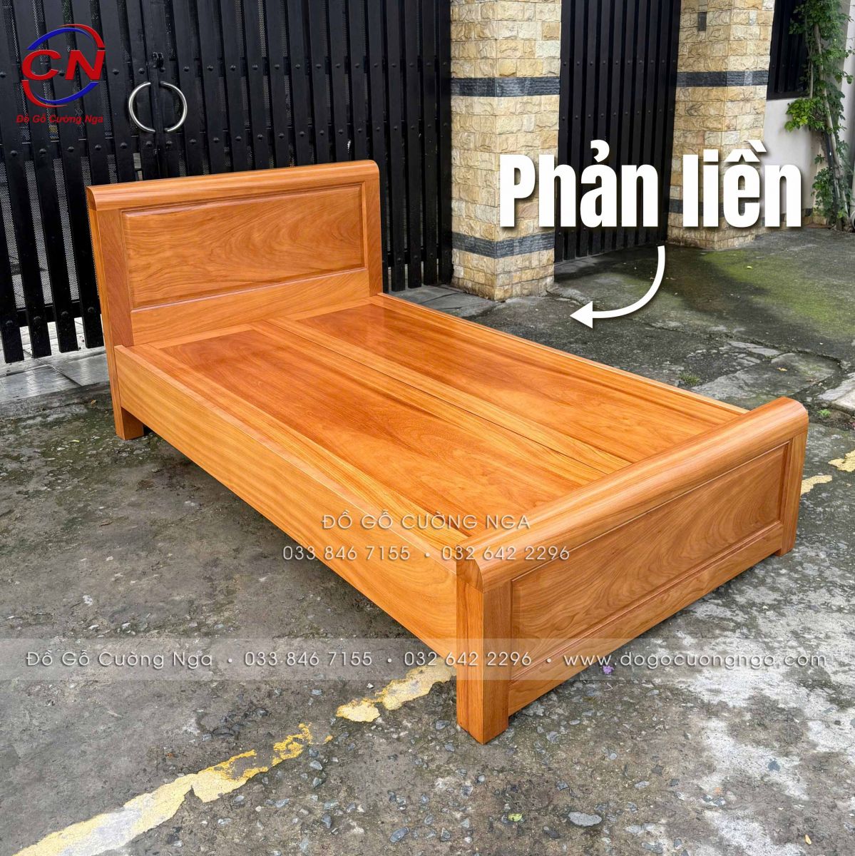 giường ngủ đơn 1m2 gỗ gõ đỏ phản liền