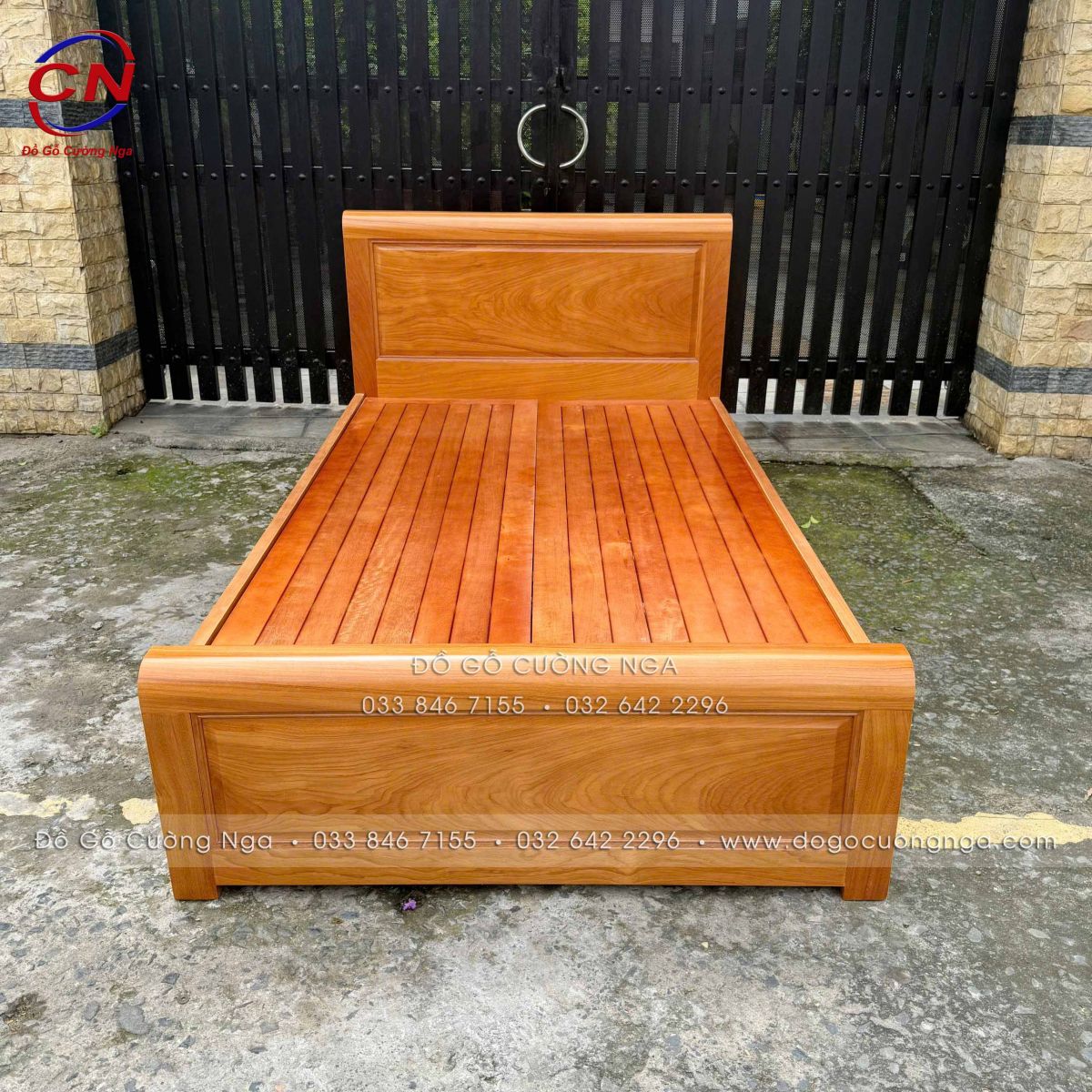 giường ngủ đơn 1m2 gỗ gõ đỏ phản thưa