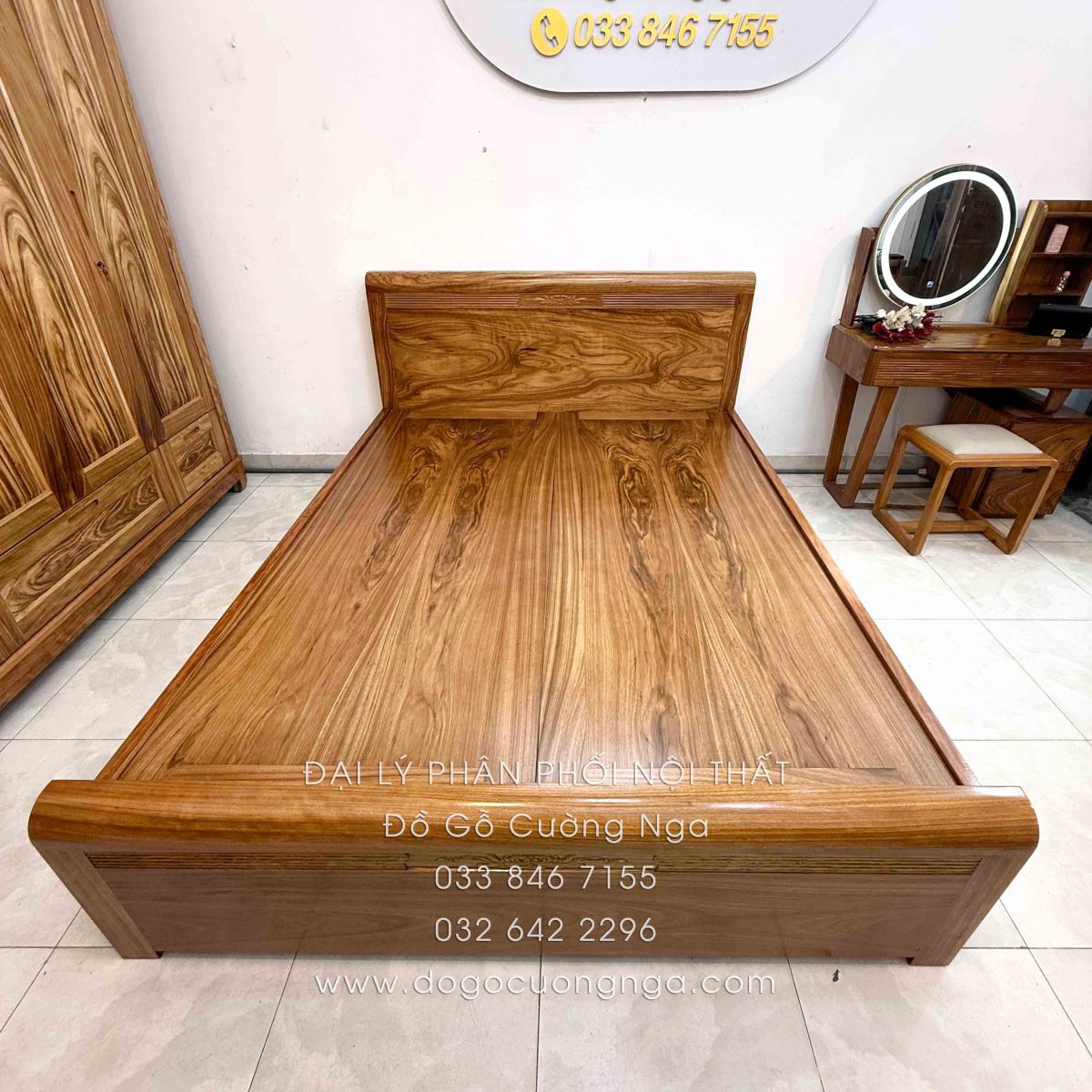 giường gỗ hương xám