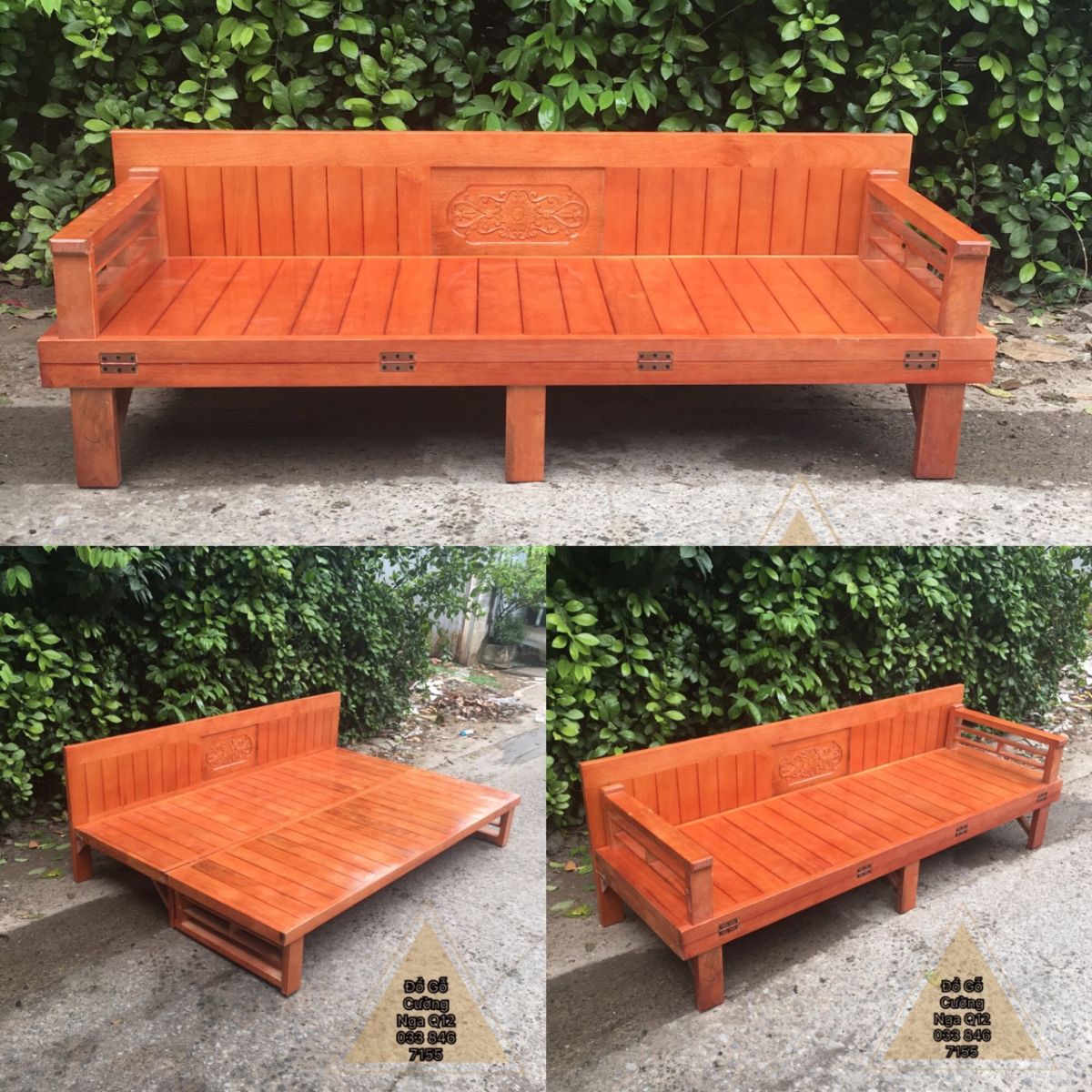 giường gấp gỗ sồi 