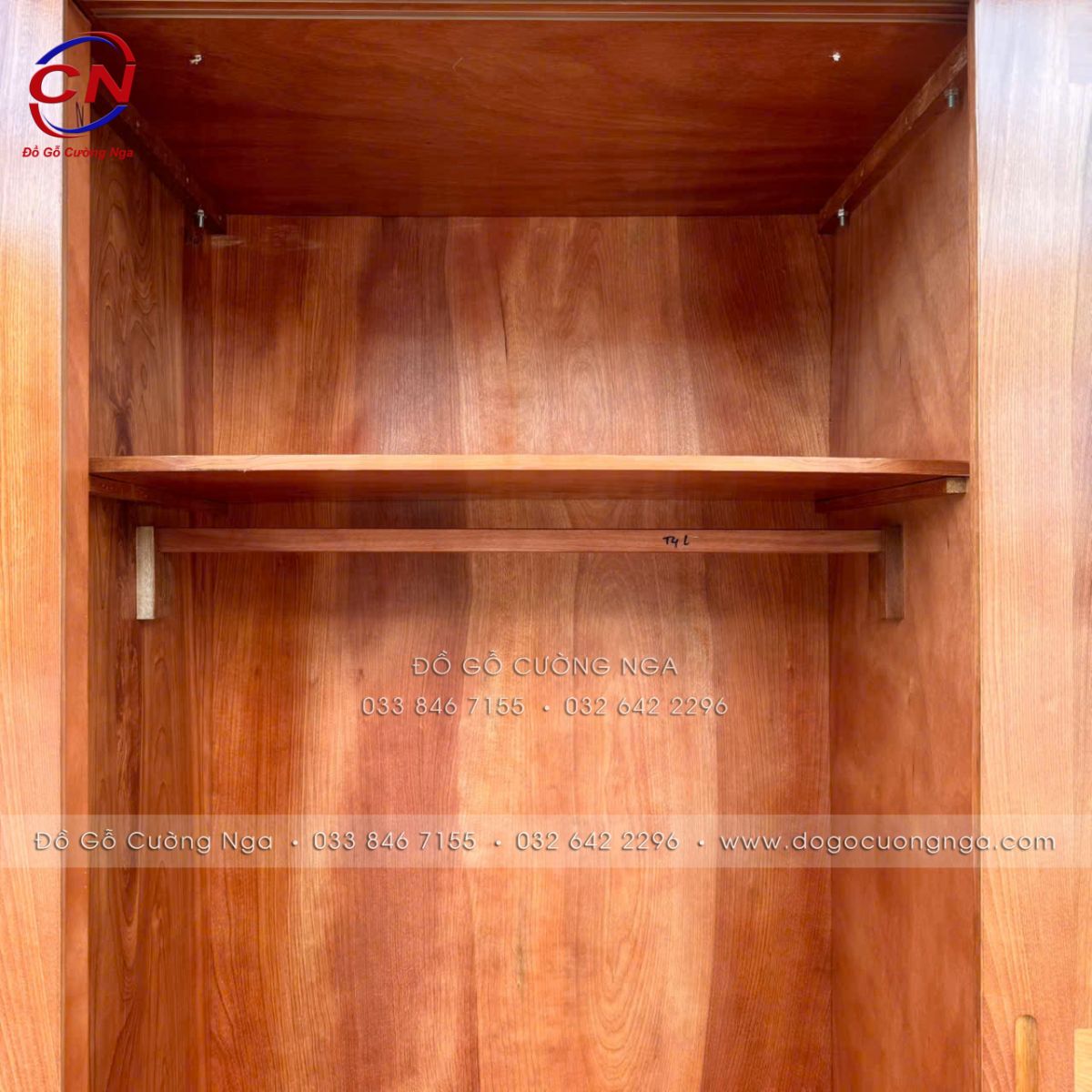 Tủ áo gỗ Xoan Đào 2 cánh lùa 1m8 – Ngăn Tủ Rộng