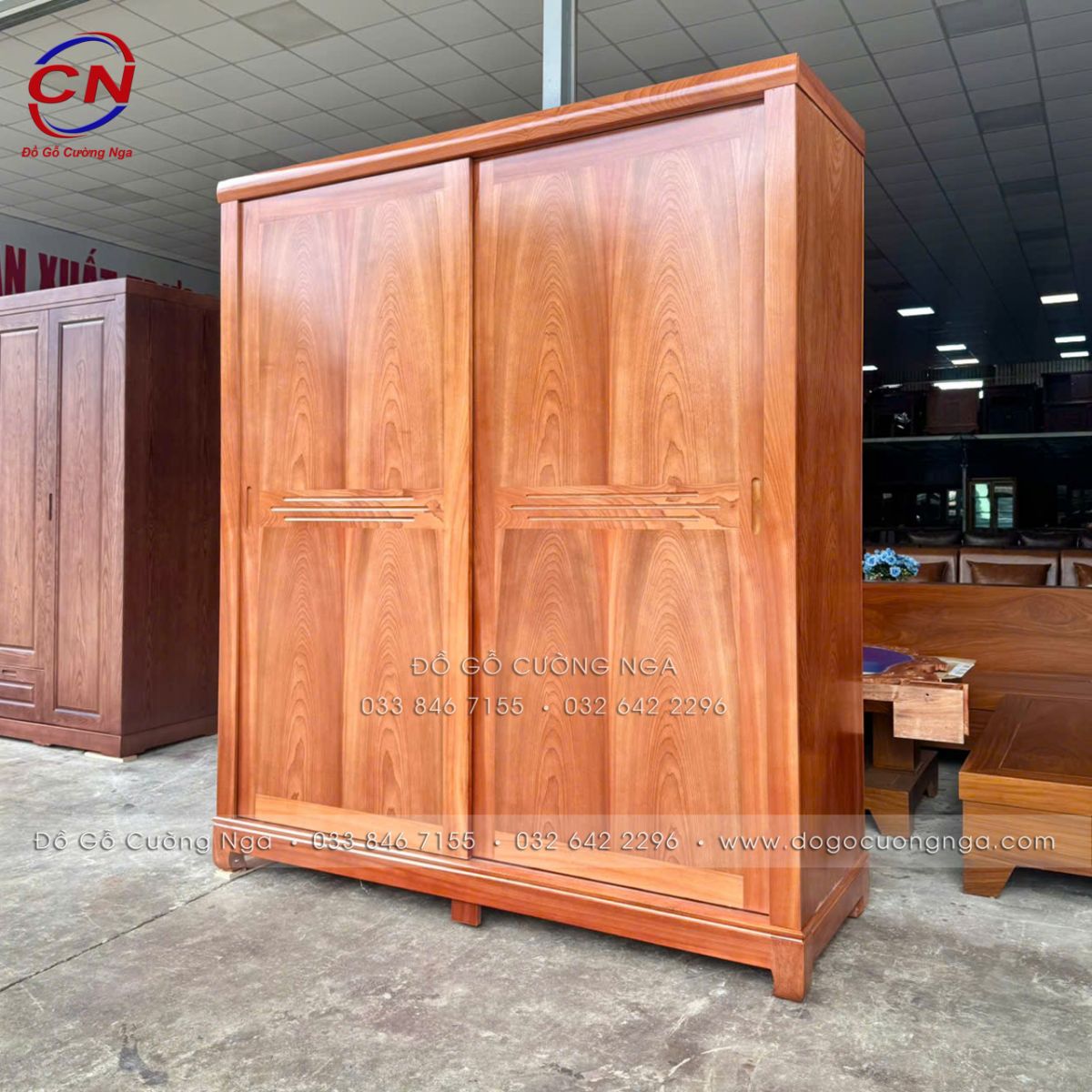 Tủ áo gỗ Xoan Đào 2 cánh lùa 1m8 – Gọn khi mở, rộng khi sử dụng