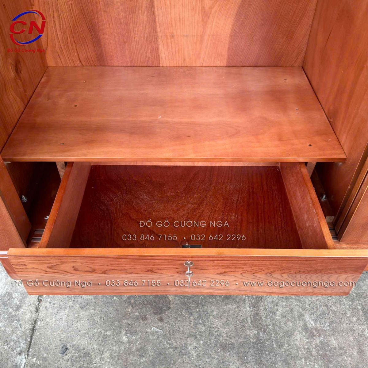 Tủ áo gỗ Xoan Đào 2 cánh lùa