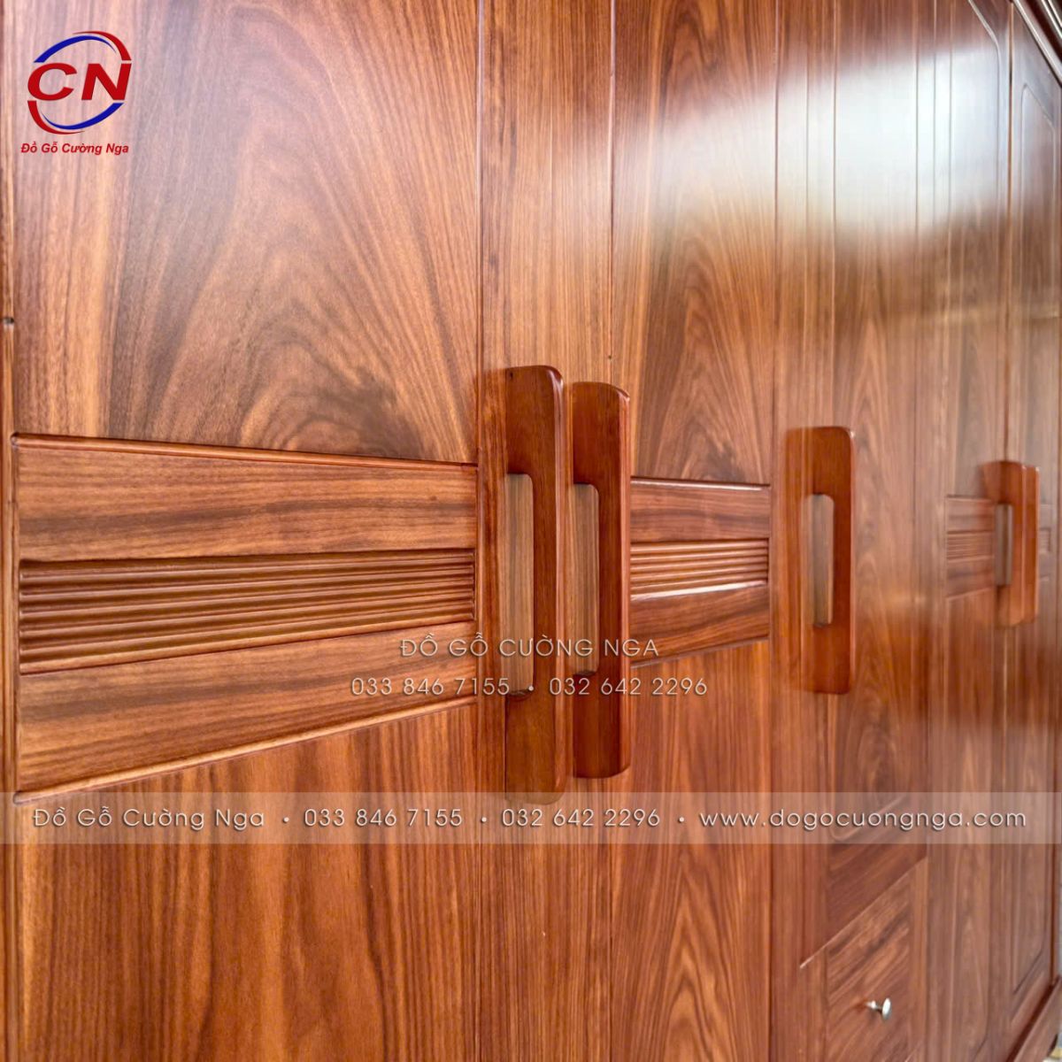 tủ áo gỗ cẩm 5 cánh