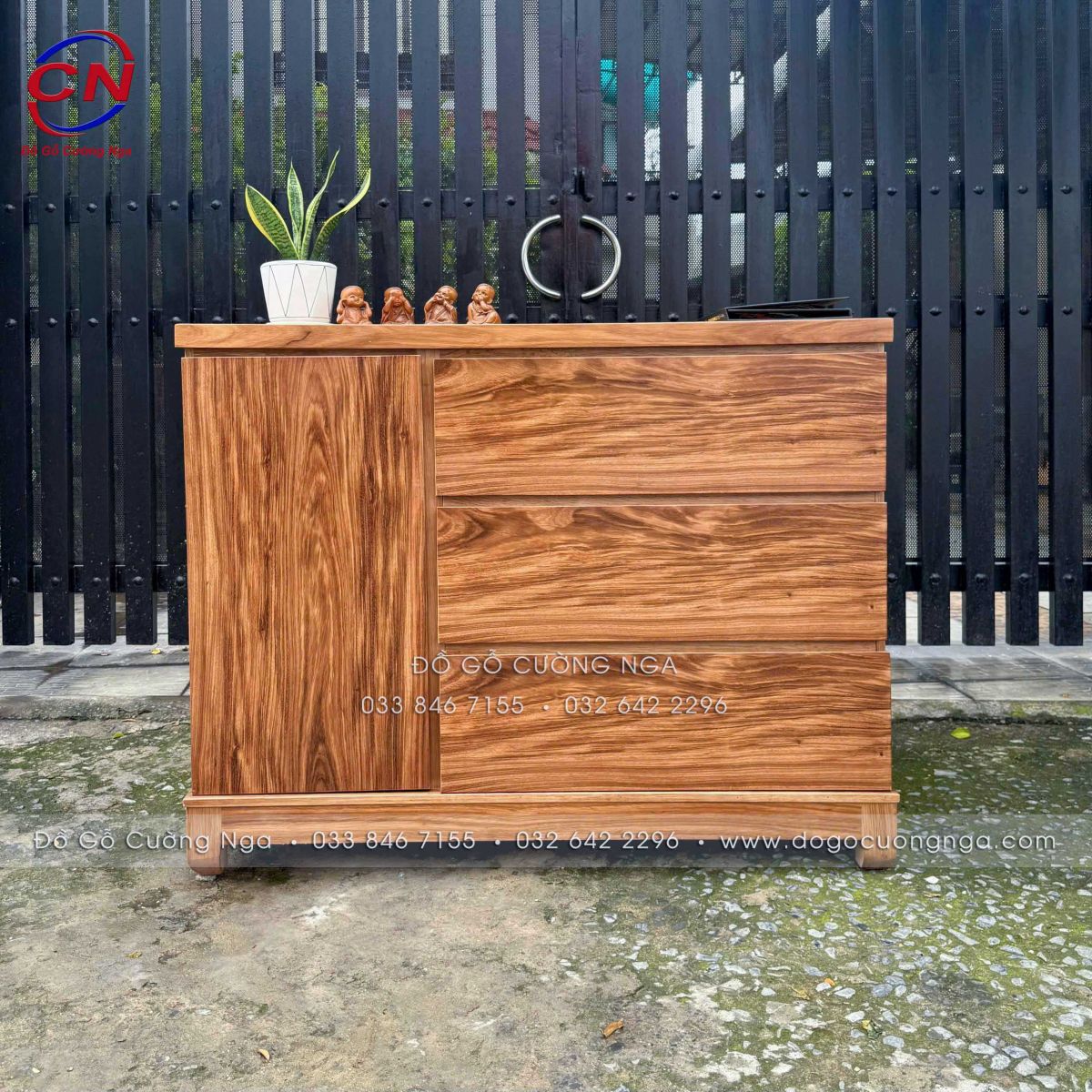 Tủ Combos Gỗ Hương Xám (Tủ Nhật) 3 Ngăn Kéo