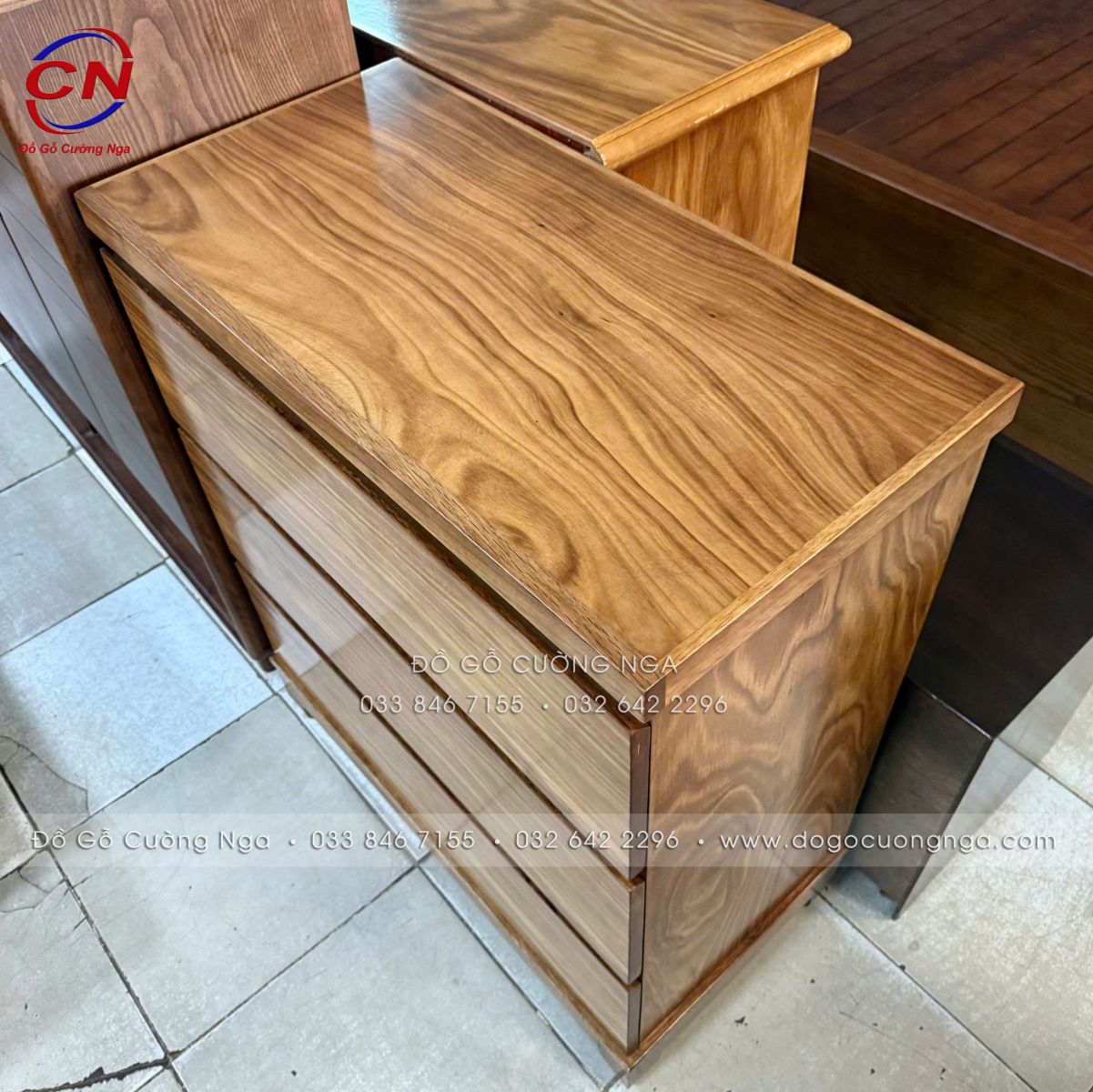 Tủ Combos Gỗ Hương Xám (Tủ Nhật) 3 Ngăn Kéo dài 80cm