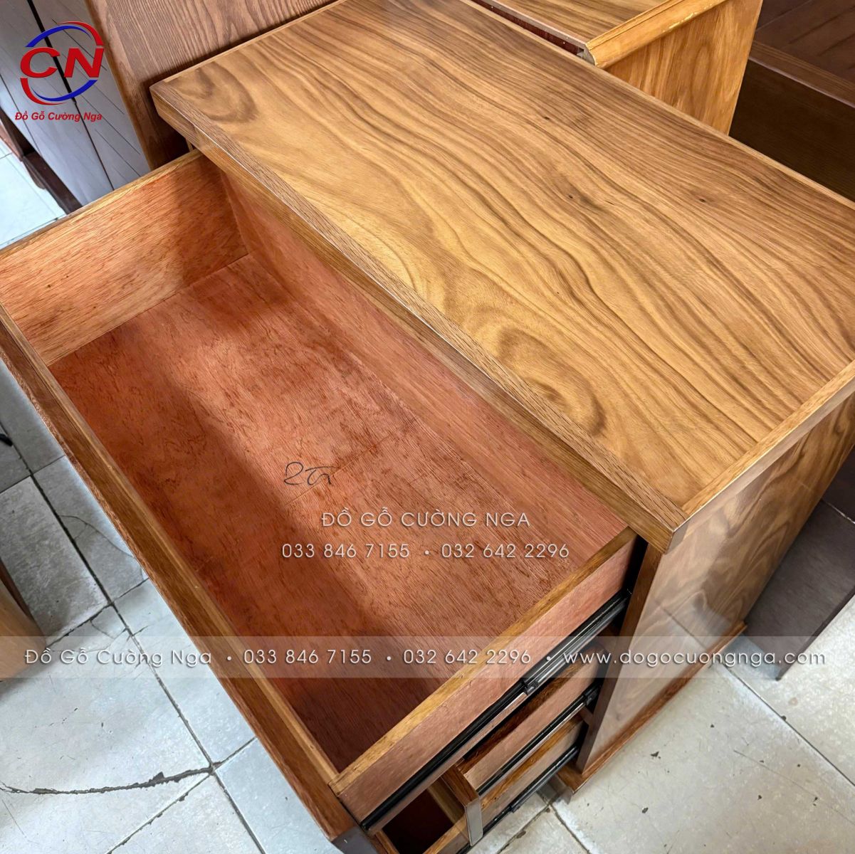 Tủ Combos Gỗ Hương Xám (Tủ Nhật) 3 Ngăn Kéo dài 80cm