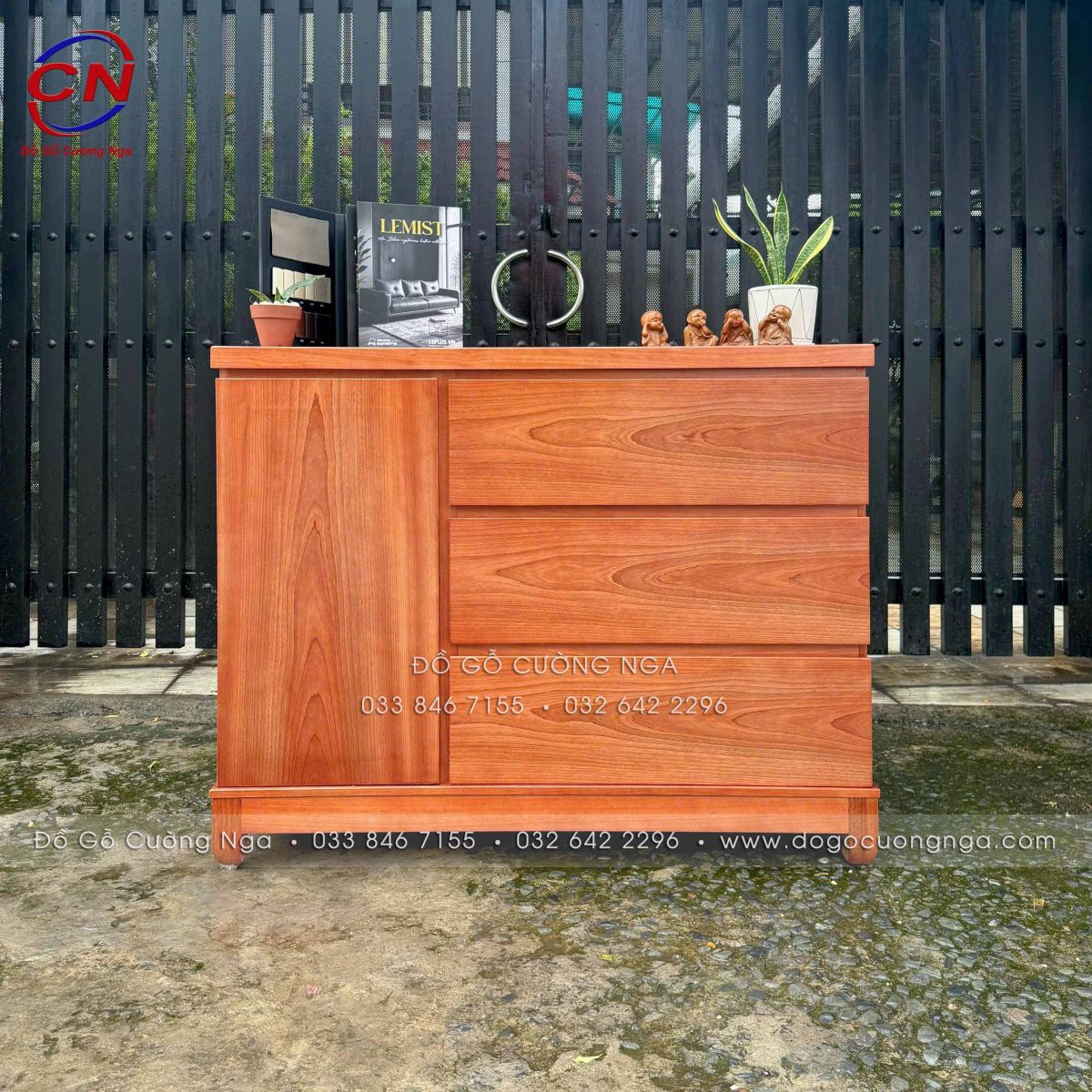 Tủ Combos Gỗ Xoan Đào (Tủ Nhật) 3 Ngăn Kéo Đa Năng