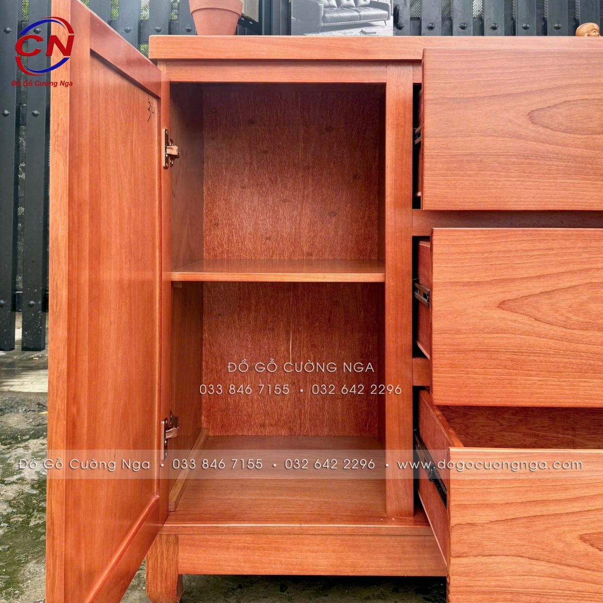 Tủ Combos Gỗ Xoan Đào (Tủ Nhật) 3 Ngăn Kéo Đa Năng
