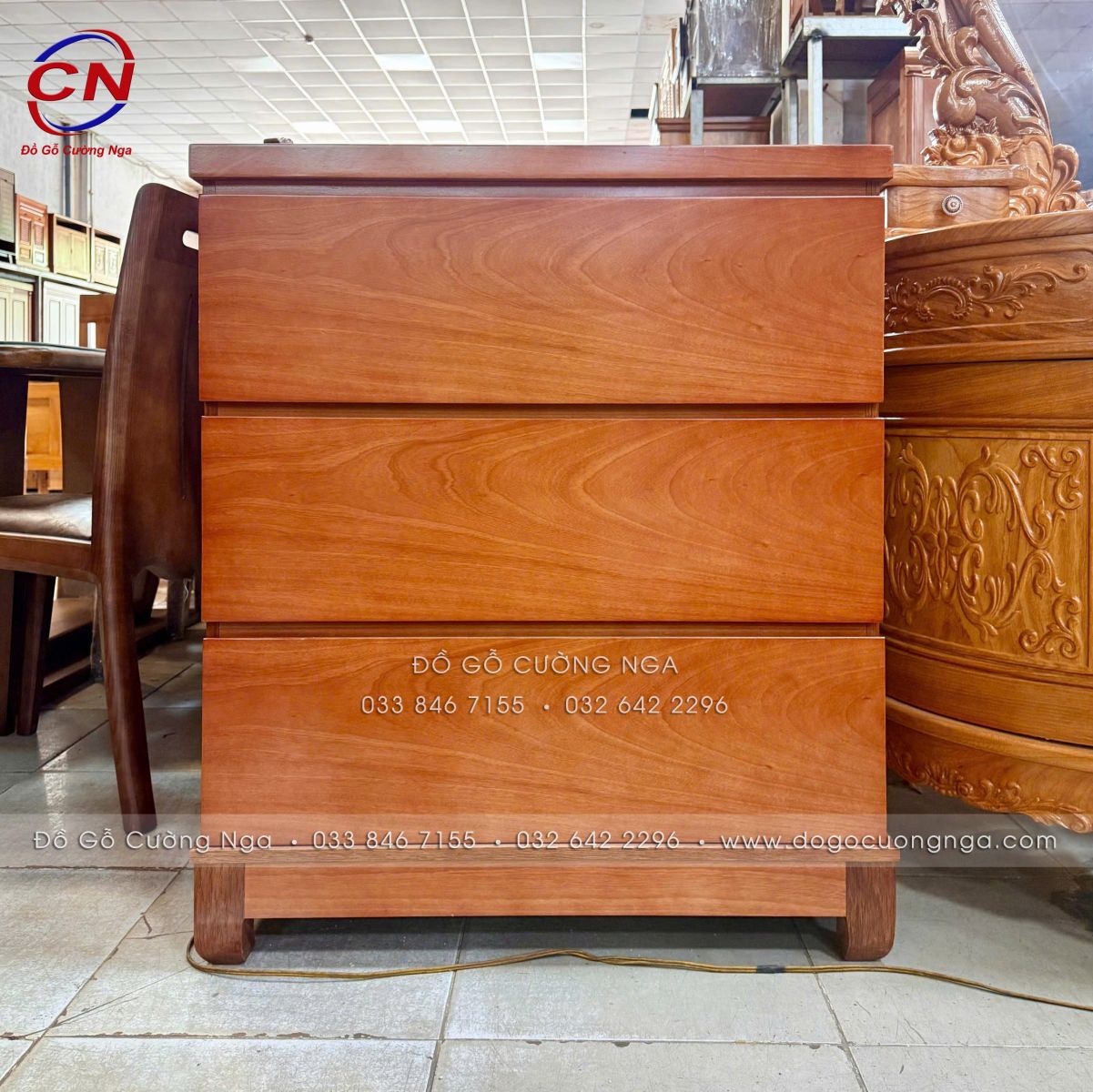 Tủ Combos Gỗ Xoan Đào (Tủ Nhật) 3 Ngăn Kéo Đa Năng 80cm