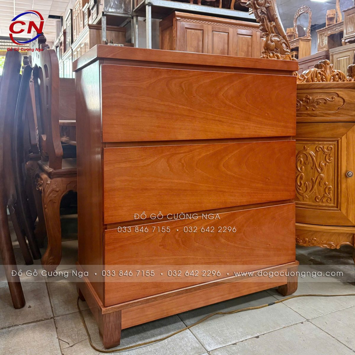 Tủ Combos Gỗ Xoan Đào (Tủ Nhật) 3 Ngăn Kéo Đa Năng 80cm