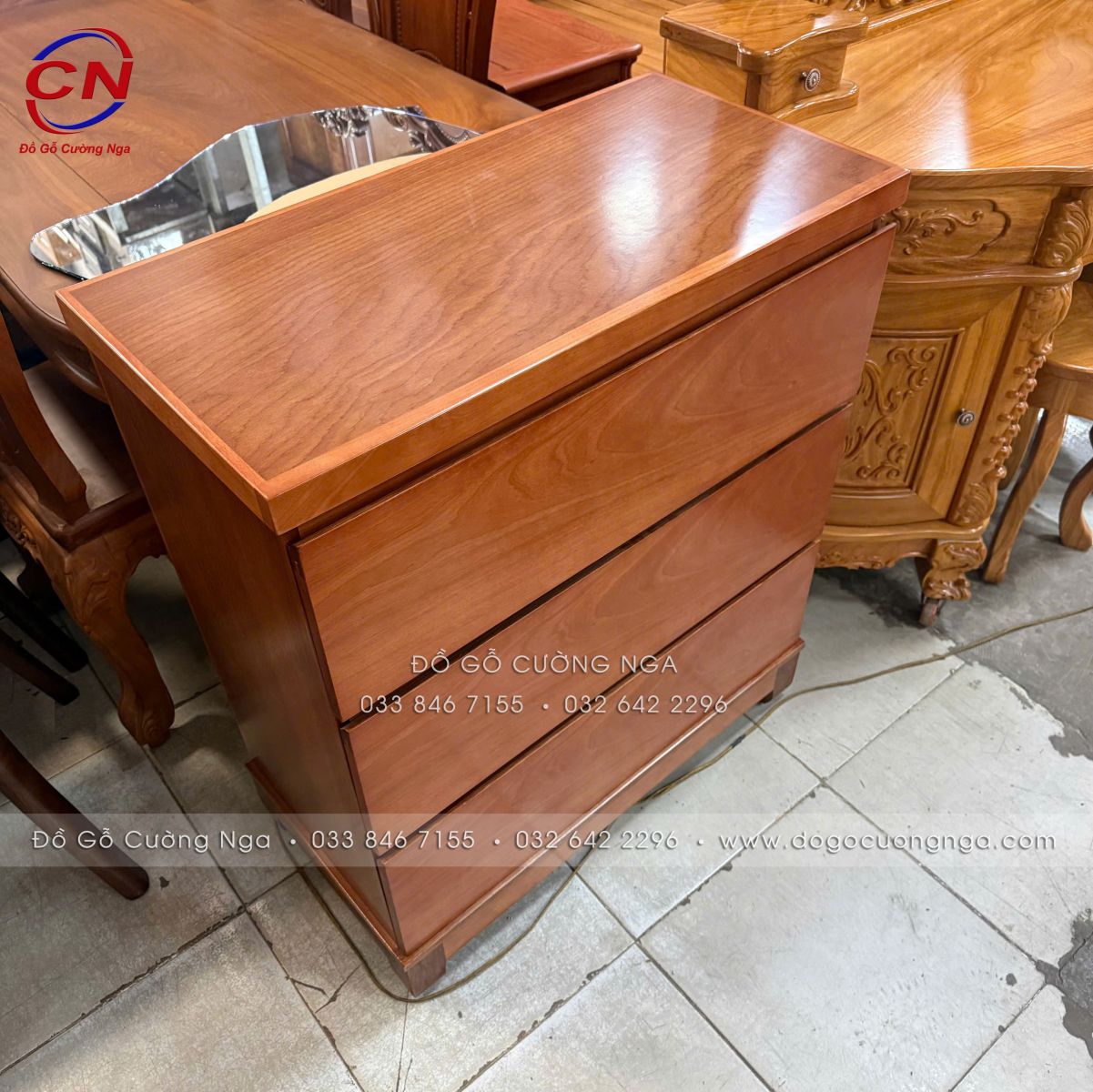 Tủ Combos Gỗ Xoan Đào (Tủ Nhật) 3 Ngăn Kéo Đa Năng 80cm