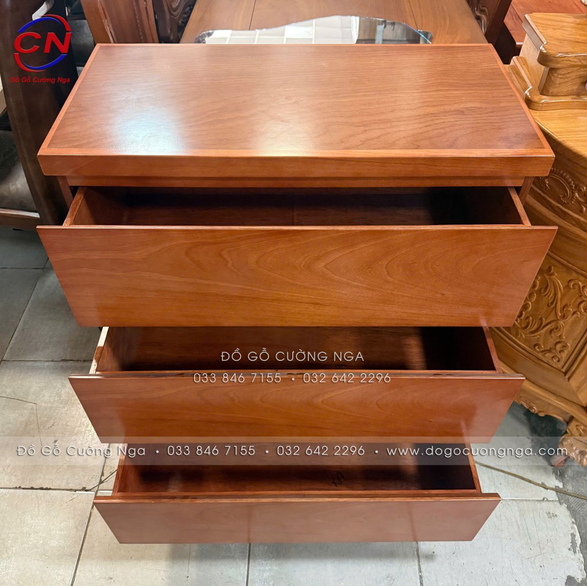 Tủ Combos Gỗ Xoan Đào (Tủ Nhật) 3 Ngăn Kéo Đa Năng 80cm
