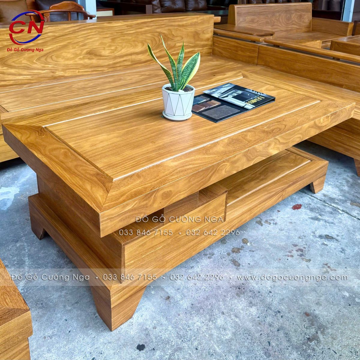 sofa góc L 2m44x2m gỗ Cẩm Vàng mẫu đóng hộp