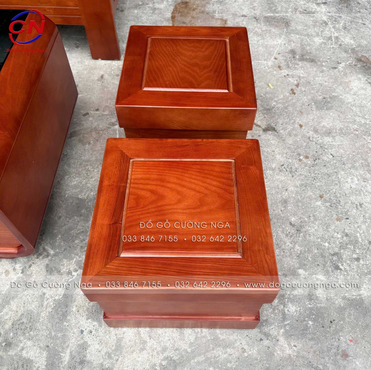 sofa gỗ Sồi màu cánh gián góc L 2mx1m8
