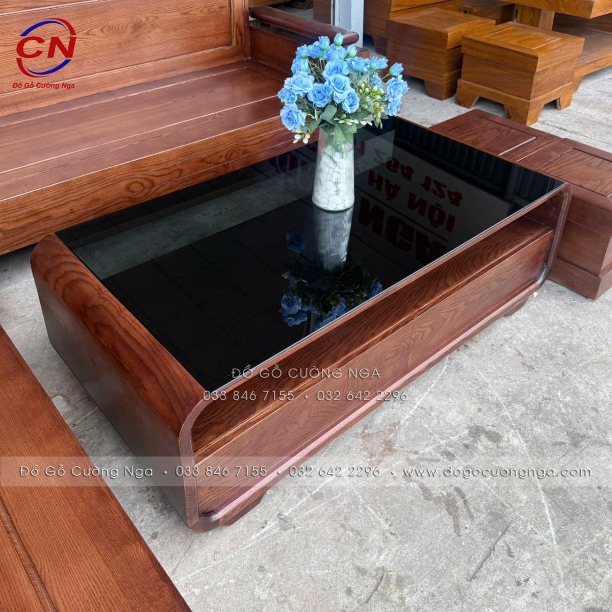 Sofa Gỗ Sồi Nga Góc L Chân Thuyền