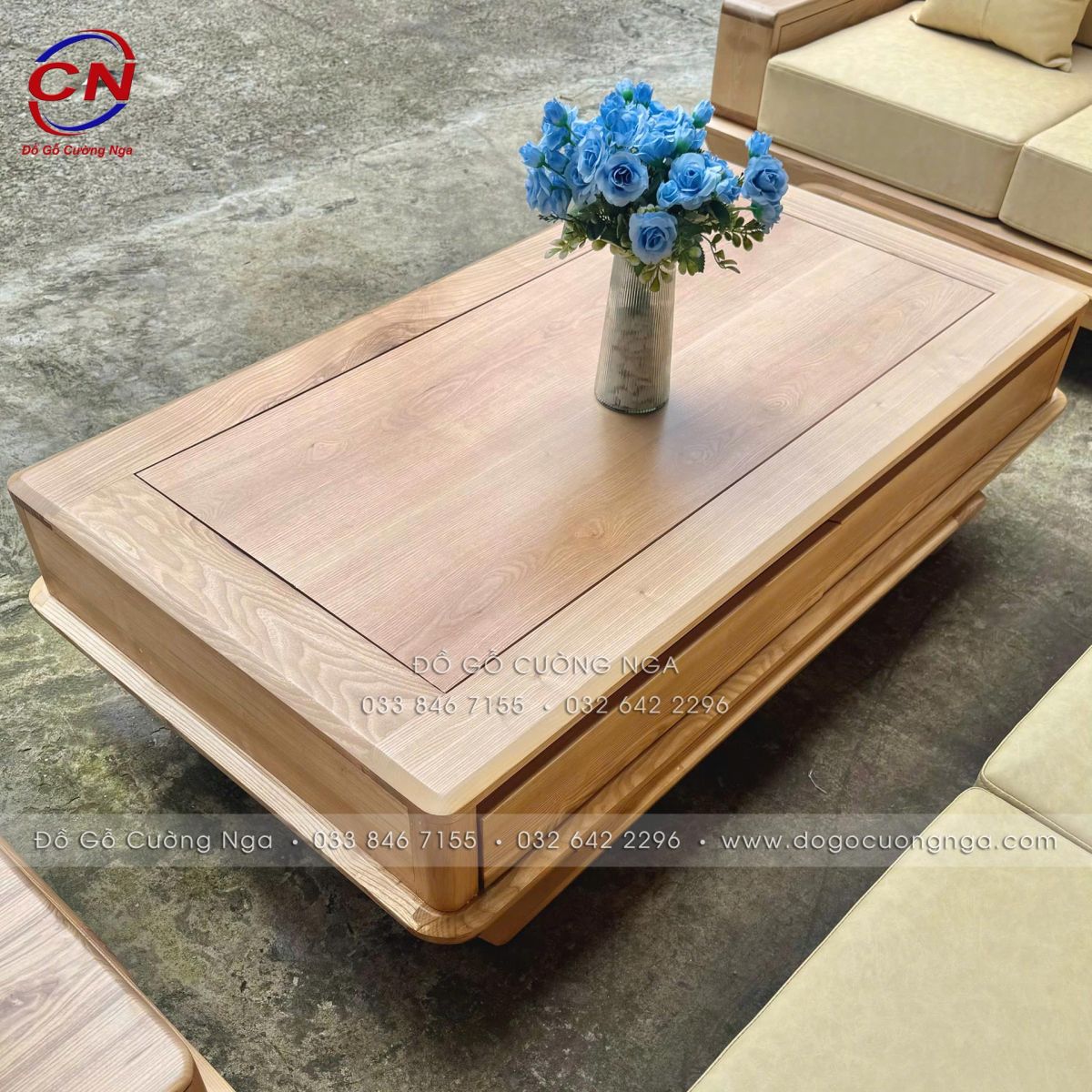 Bàn sofa gỗ sồi