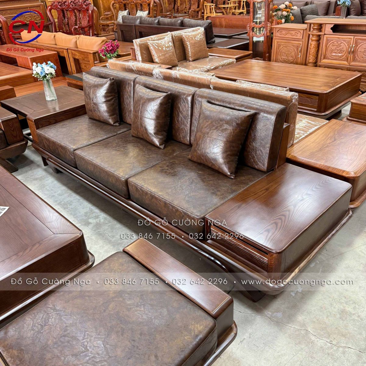 sofa 2 vang go soi nga