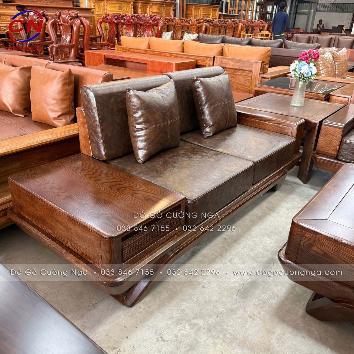 sofa 2 vang go soi nga
