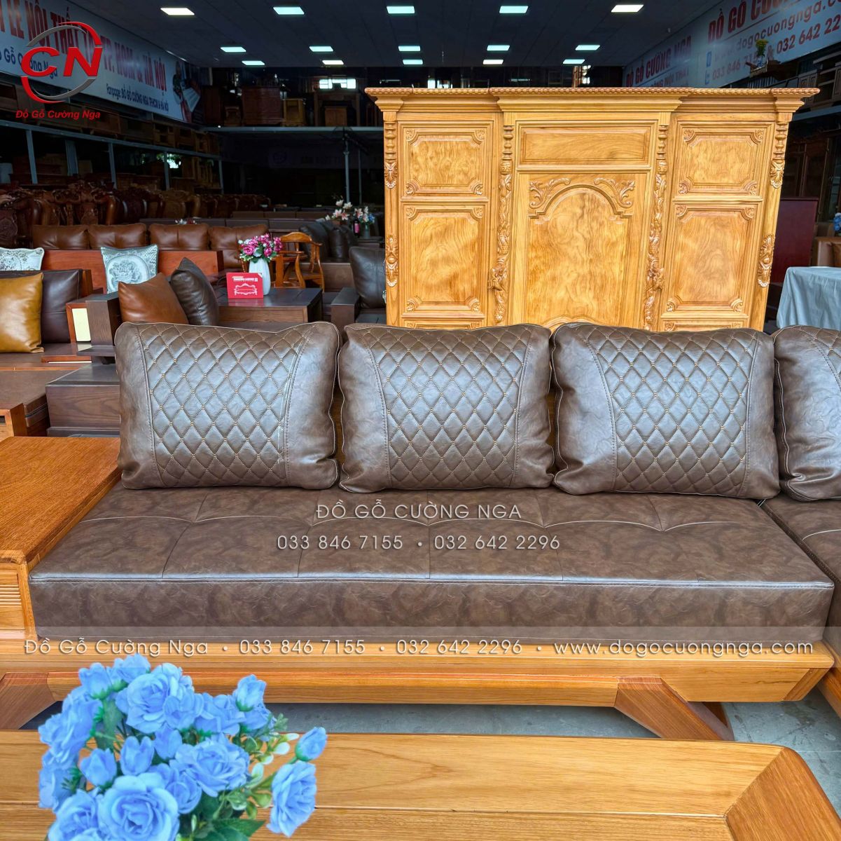 sofa goc go do chan thuyen