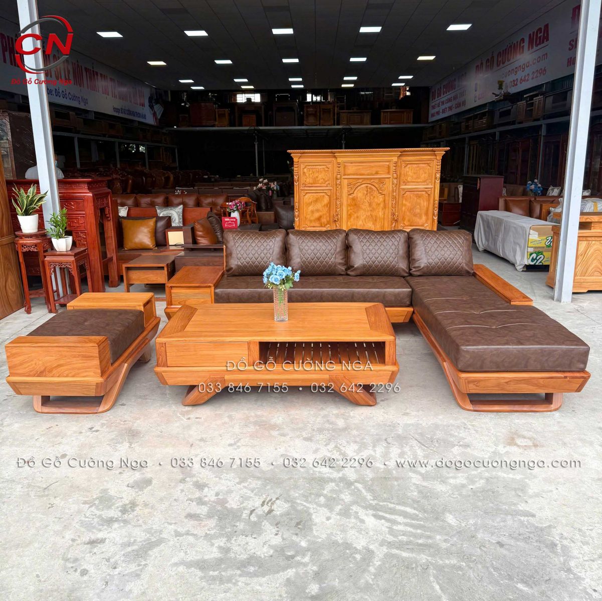 sofa goc go do chan thuyen