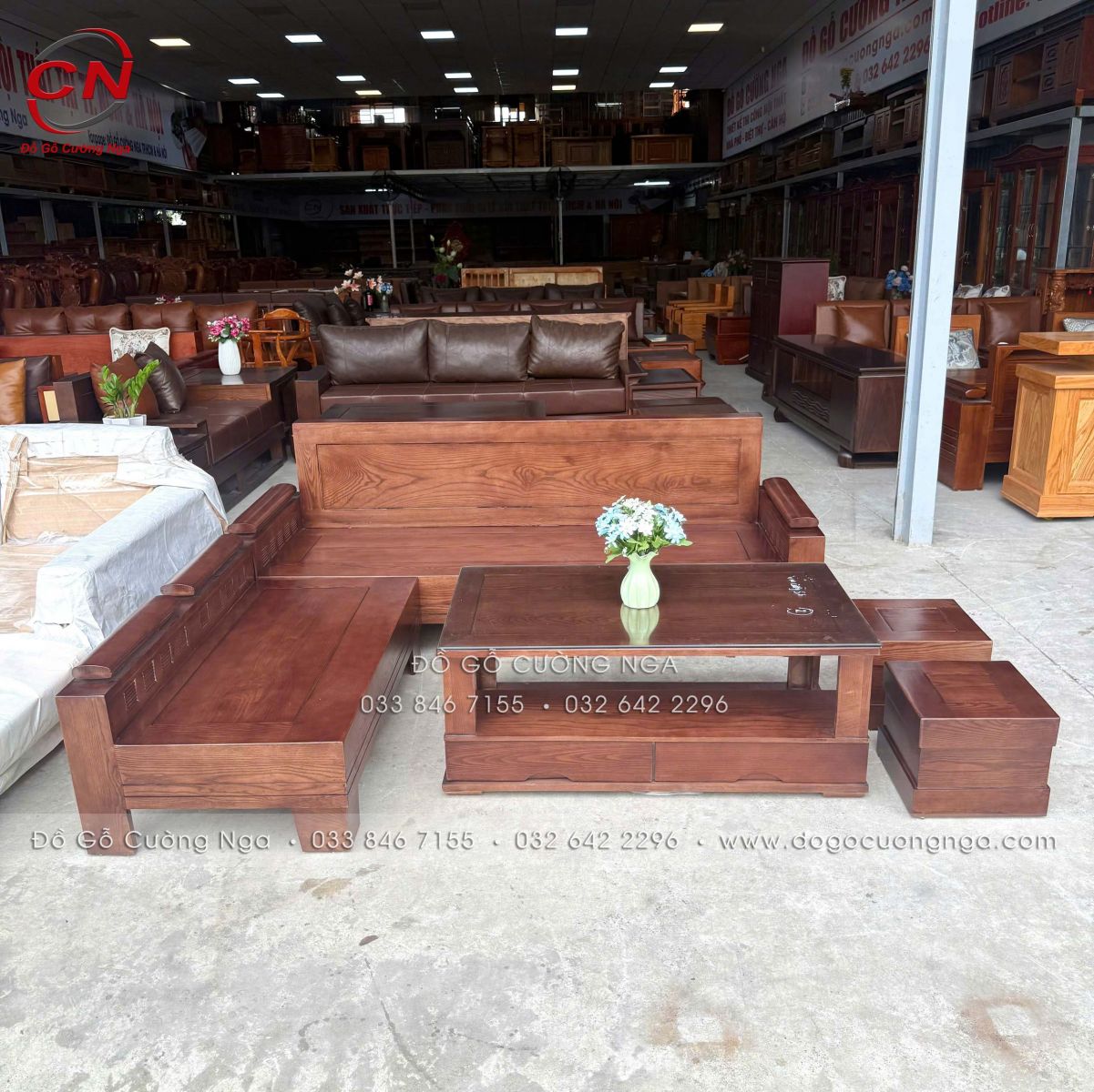 ghế sofa gỗ sồi nga 