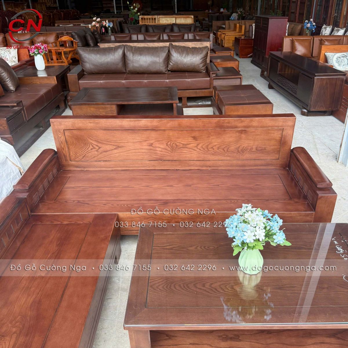 ghế sofa gỗ sồi nga 