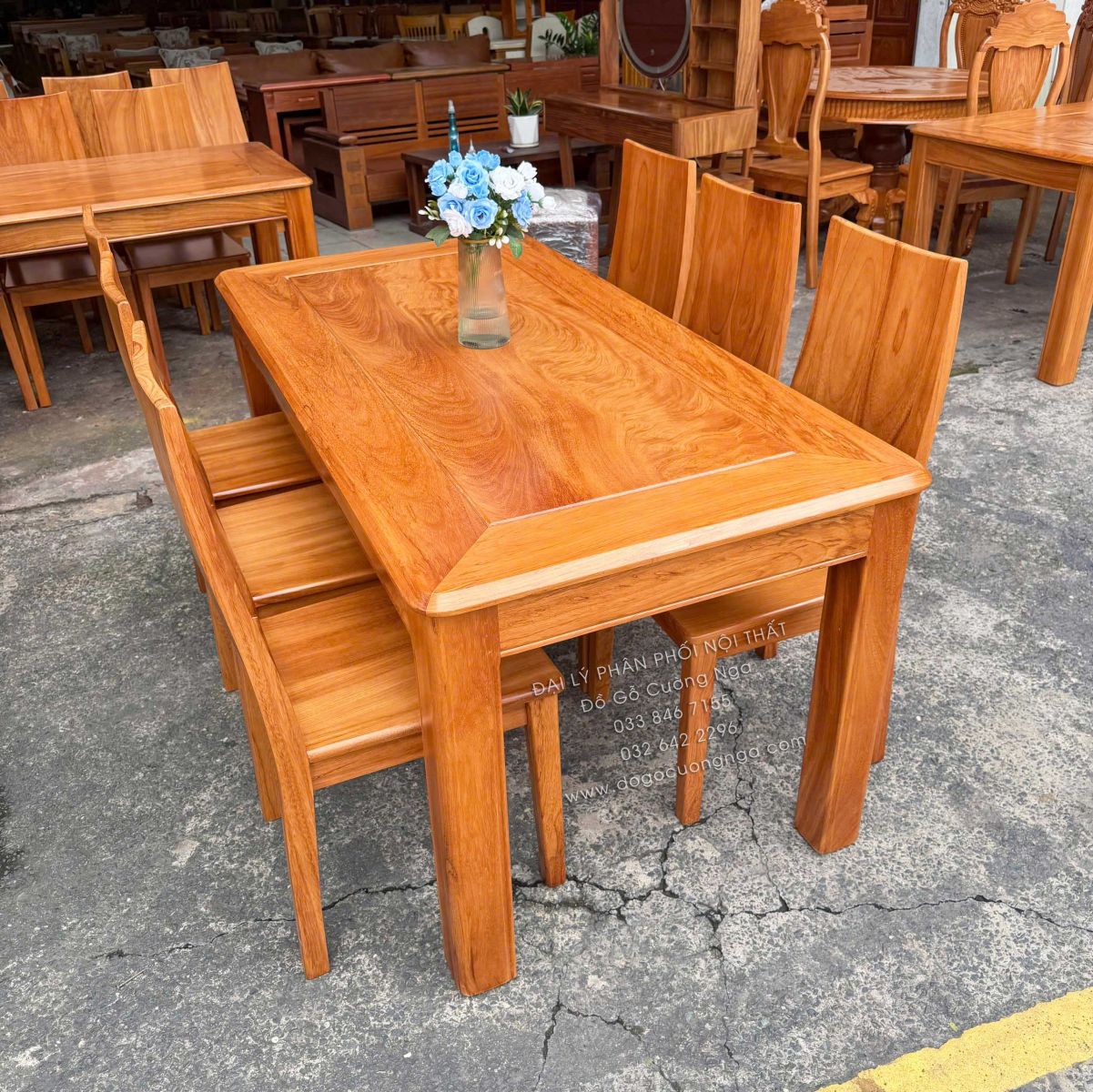 bàn ăn gỗ gõ đỏ