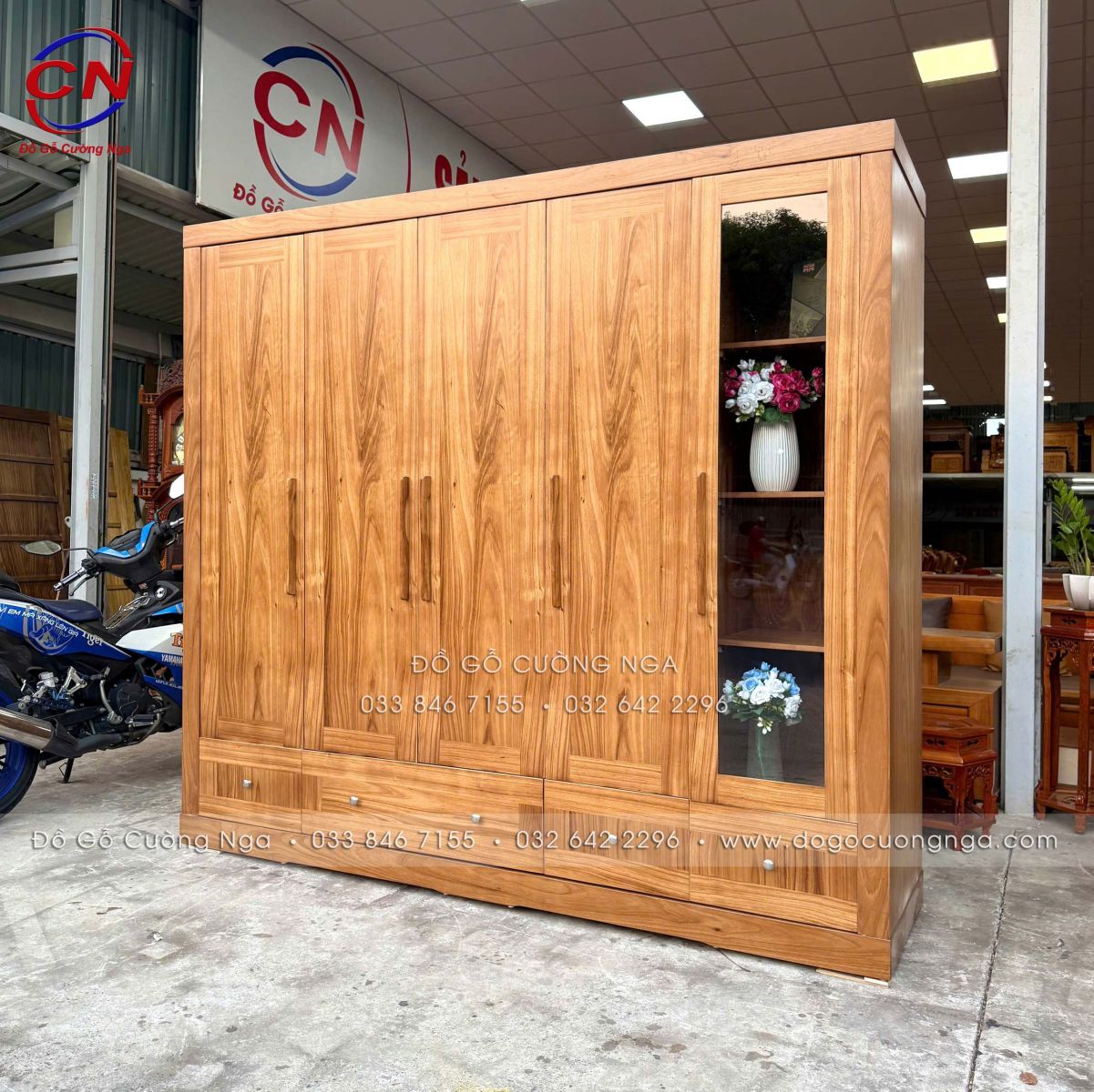 tu quan ao go huong xam 5 canh