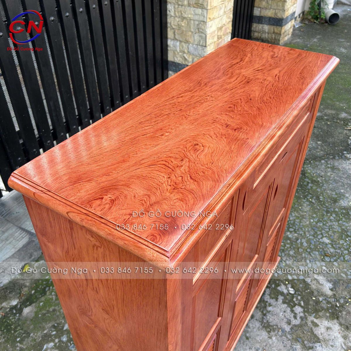 Tủ giày dép gỗ Hương Đá 3 cánh