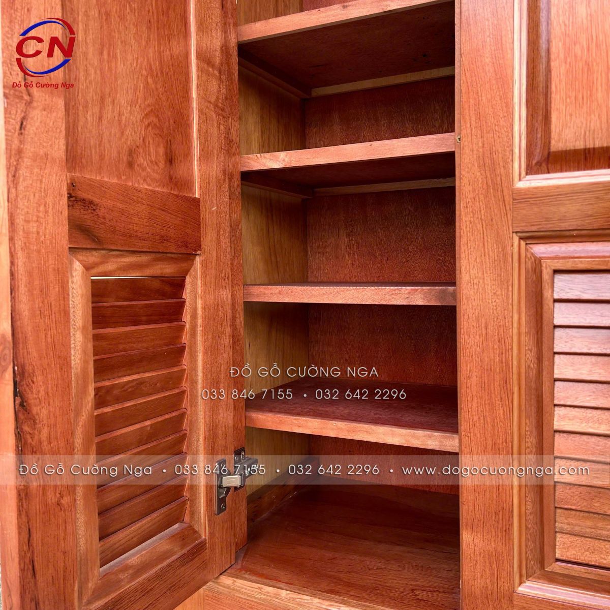 Tủ giày dép gỗ Hương Đá 3 cánh