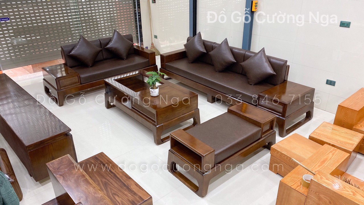 ghế sofa gỗ sồi nga 