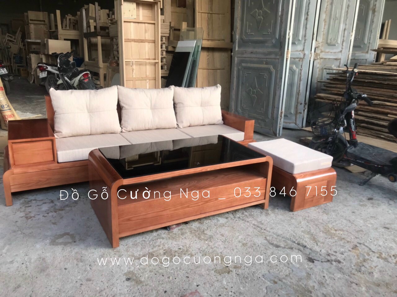 bộ ghế sofa gỗ sồi nga