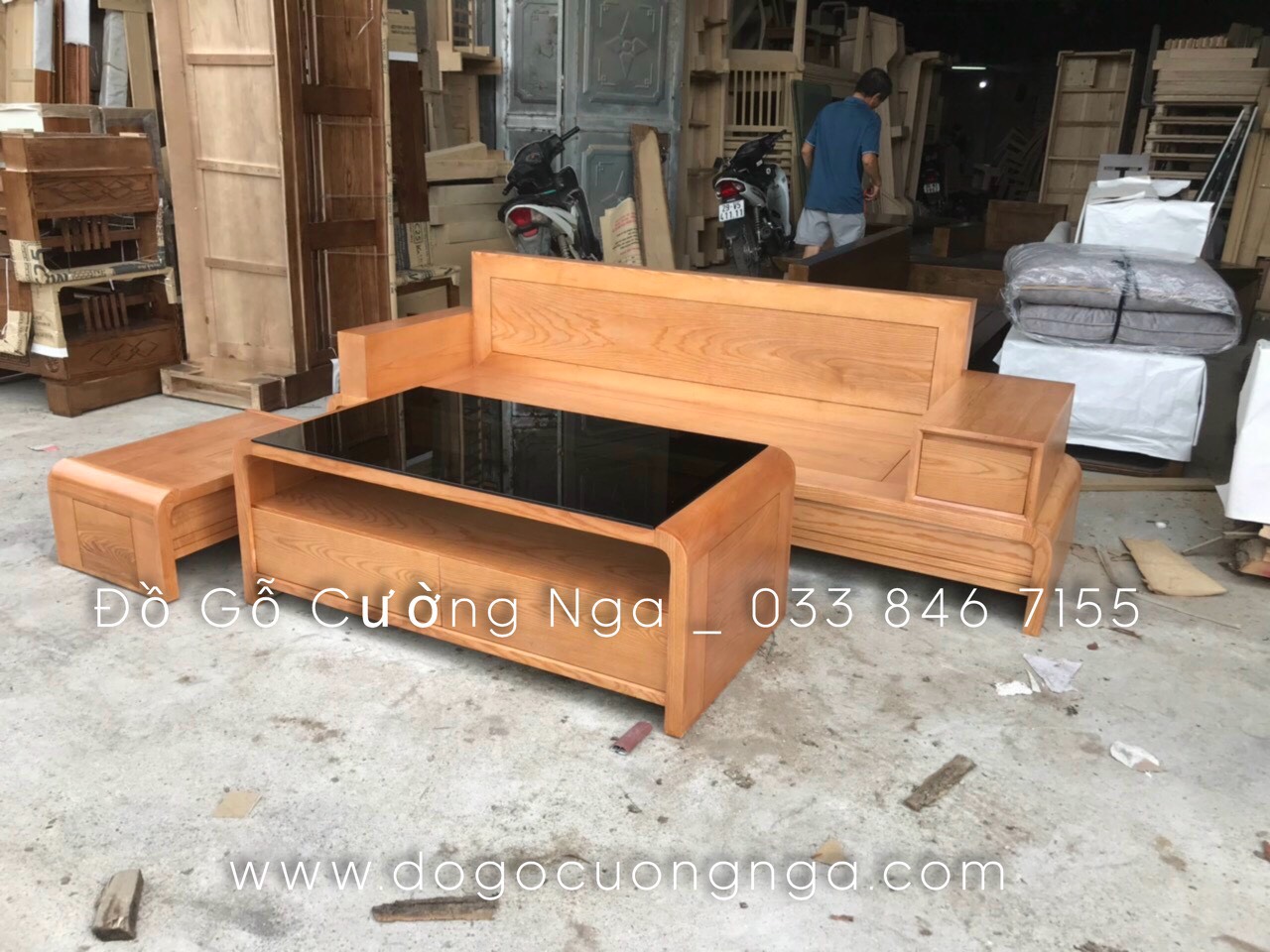 bộ ghế sofa gỗ sồi nga